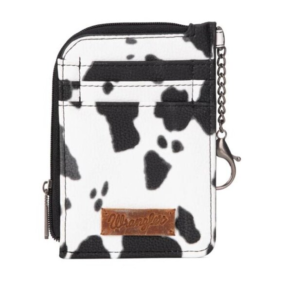 Wrangler Handbags - Wrangler Cow Animal Print Print Mini Zip Card Case 3.5 x 5